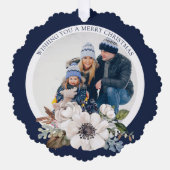 Elegantes Weihnachtsblumenpapier Foto Ornament Car (Vorderseite)