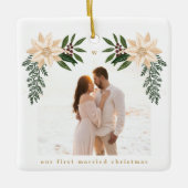 Elegantes Weihnachtsbotanisches Foto Keramikornament (Vorderseite)