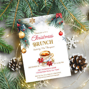 Elegantes Weihnachtsbrunch-Party Einladung