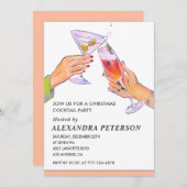 Elegantes Weihnachtscocktail-Party Einladung (Vorne/Hinten)