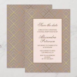 Elegantes Weihnachtscocktail-Party Save the Date Einladung