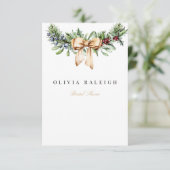 Elegantes Weihnachtsdekor Bridal Dusche Einladung (Stehend Vorderseite)