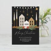 Elegantes Weihnachtsdekor Illustriertes Party Einladung (Stehend Vorderseite)