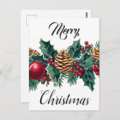 Elegantes Weihnachtsdekor Postkarte (Vorne/Hinten)