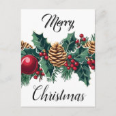 Elegantes Weihnachtsdekor Postkarte (Vorderseite)