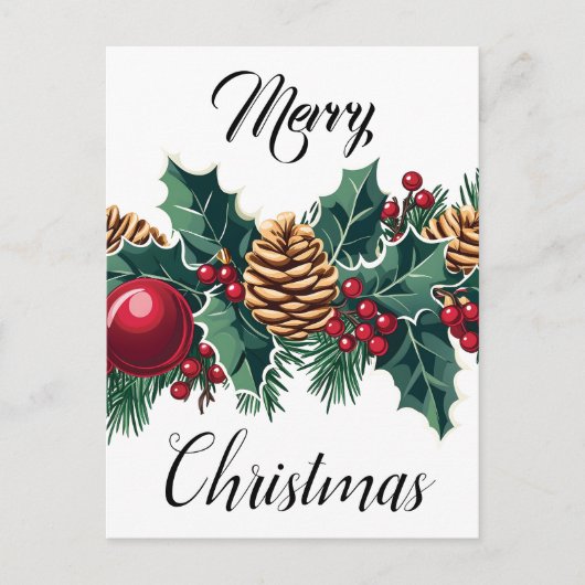 Elegantes Weihnachtsdekor Postkarte (Vorderseite)
