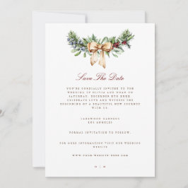 Elegantes Weihnachtsdekor Save the Date Hochzeitsk Ankündigung