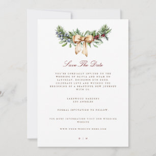 Elegantes Weihnachtsdekor Save the Date Hochzeitsk Ankündigung