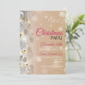 Elegantes Weihnachtsdekorationsdesign-Party Einladung (Stehend Vorderseite)
