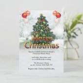 Elegantes Weihnachtsdesign-Party Einladung (Stehend Vorderseite)