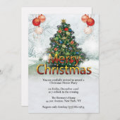 Elegantes Weihnachtsdesign-Party Einladung (Vorne/Hinten)