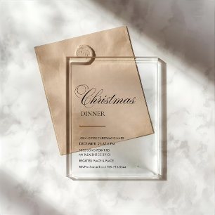 Elegantes Weihnachtsdinner in Schreibschrift Acryleinladungen