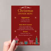 Elegantes Weihnachtsdinner-Menü | Klassisches Rot Acryleinladungen (Insitu (Handheld))