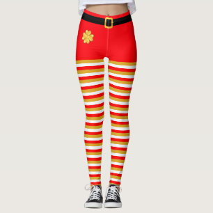 Elegantes Weihnachtself gestreift Leggings