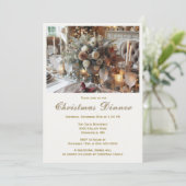 Elegantes Weihnachtsessen Einladung (Stehend Vorderseite)