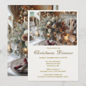 Elegantes Weihnachtsessen Einladung (Vorne/Hinten)