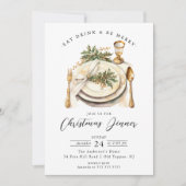 Elegantes Weihnachtsessen Einladung (Vorderseite)