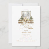 Elegantes Weihnachtsessen Party Einladung (Vorderseite)