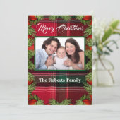 Elegantes Weihnachtsfamilien-Foto Feiertagskarte (Stehend Vorderseite)