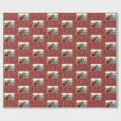 Elegantes Weihnachtsfamiliengewohntes Foto Geschenkpapier (Flach)