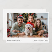Elegantes Weihnachtsfamilienportrait Foto Feiertagskarte (Vorne/Hinten)