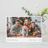 Elegantes Weihnachtsfamilienportrait Foto Feiertagskarte (Stehend Vorderseite)