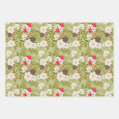 Elegantes Weihnachtsfest Blumenmuster Geschenkpapier Set (Vorderseite 3)