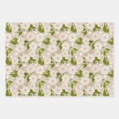 Elegantes Weihnachtsfest Blumenmuster Geschenkpapier Set (Vorderseite 2)