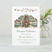 Elegantes Weihnachtsfest - Einladung zum Abendesse (Stehend Vorderseite)