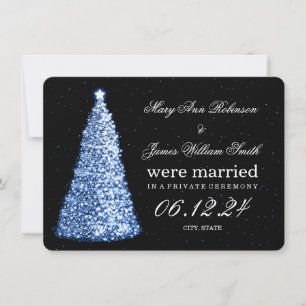 Elegantes Weihnachtsfest Elopement Blau Feiertagskarte