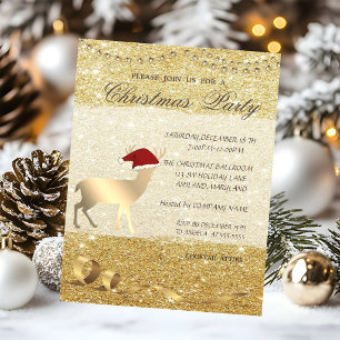 Elegantes Weihnachtsfest , Glitterie , Weihnachtsf Einladung