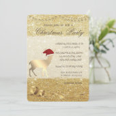 Elegantes Weihnachtsfest , Glitterie , Weihnachtsf Einladung (Stehend Vorderseite)