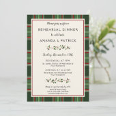 Elegantes Weihnachtsfest Hochzeit Probe Abendessen Einladung (Stehend Vorderseite)