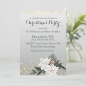 Elegantes Weihnachtsfest in Weiß und Grün Einladung (Stehend Vorderseite)