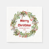 Elegantes Weihnachtsfest individuell anpassbar Serviette (Vorderseite)