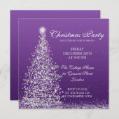 Elegantes Weihnachtsfest Lila Einladung (Vorne/Hinten)