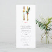 Elegantes Weihnachtsfest Menükarte (Stehend Vorderseite)