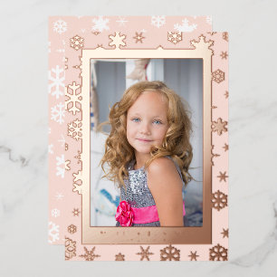 Elegantes Weihnachtsfest mit individuellem Foto    Folien Feiertagskarte