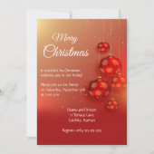 Elegantes Weihnachtsfest-Party Einladung (Vorderseite)