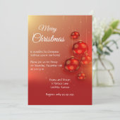 Elegantes Weihnachtsfest-Party Einladung (Stehend Vorderseite)