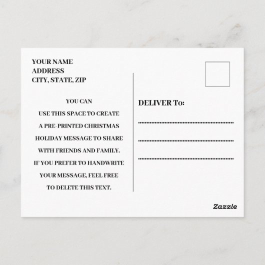 Elegantes Weihnachtsfest Party Gold & Poinsettia Postkarte (Rückseite)