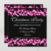 Elegantes Weihnachtsfest Party Rosa Hollywood Glam Einladung (Vorne/Hinten)