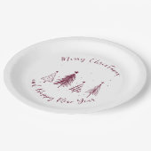 Elegantes Weihnachtsfest Pine Tree Weihnachten Pappteller (Schrägansicht)