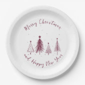 Elegantes Weihnachtsfest Pine Tree Weihnachten Pappteller (Vorderseite)