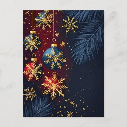 Elegantes Weihnachtsfest Postkarte (Vorderseite)