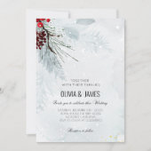 Elegantes Weihnachtsfest - Rotes und grünes Party Einladung (Vorderseite)