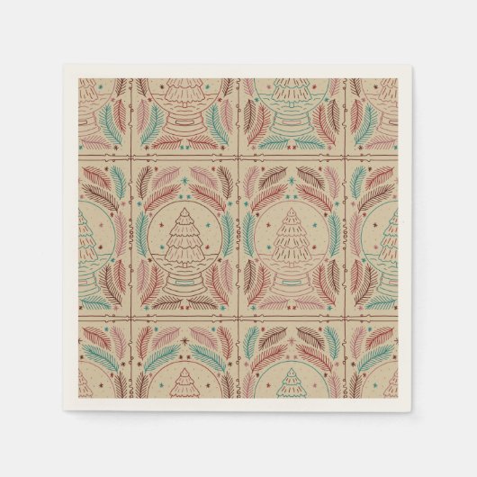 Elegantes Weihnachtsfest Serviette (Vorderseite)