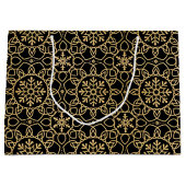 Elegantes Weihnachtsfest Snowflake Imitats Gold Große Geschenktüte (Vorderseite)