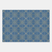 Elegantes Weihnachtsfest Snowflake Imitats Gold Ro Geschenkpapier Set (Vorderseite 3)