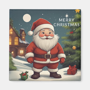 Elegantes Weihnachtsfest Weihnachtsmann Magnet